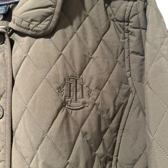 Tommy Hilfiger Women's XXL Green Quilted Jacket Embroidered Juniper Barn Coat - Picture 4 of 8